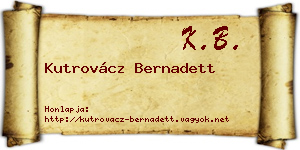 Kutrovácz Bernadett névjegykártya
